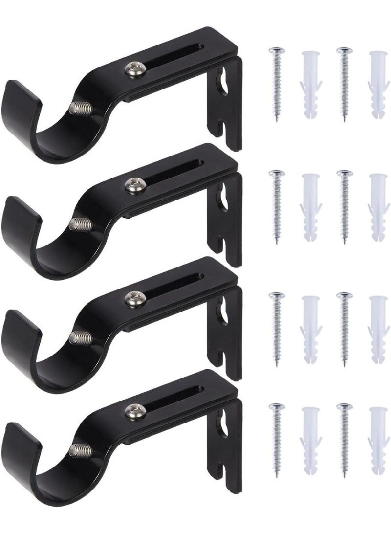 jaexest 4-Pack Adjustable Heavy-Duty Curtain Rod Brackets | Wall Mount Holders with Screws for All Rooms - Image 1